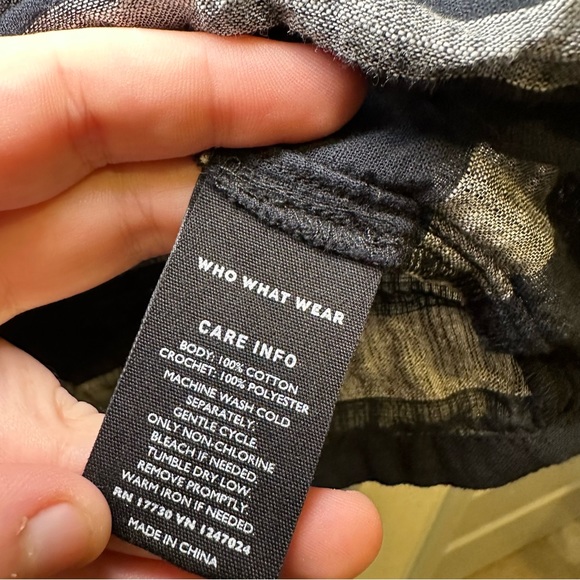 Who What Wear Black/Grey Striped Puff Balloon Sleeve Blouse size XS - Picture 7 of 8